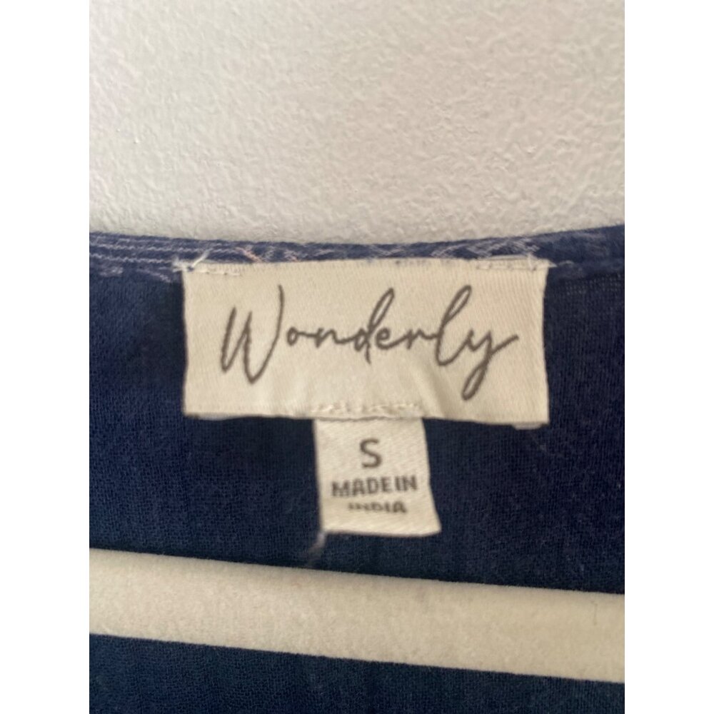 Wonderly Women’s Blue Boho Maxi Dress V-Neckline Long Sleeves & Flowy Fit Size S - Picture 4 of 5